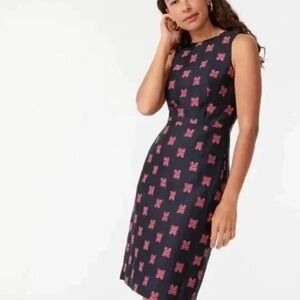 J Crew Butterfly Jacquard Sheath Dress